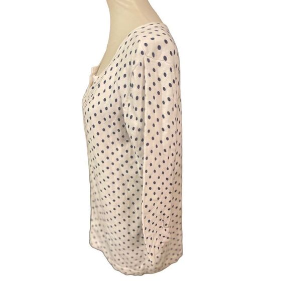 Laura Scott Lightweight White with Black Polka Dots Long Sleeve 100% Cotton Card - Picture 7 of 9